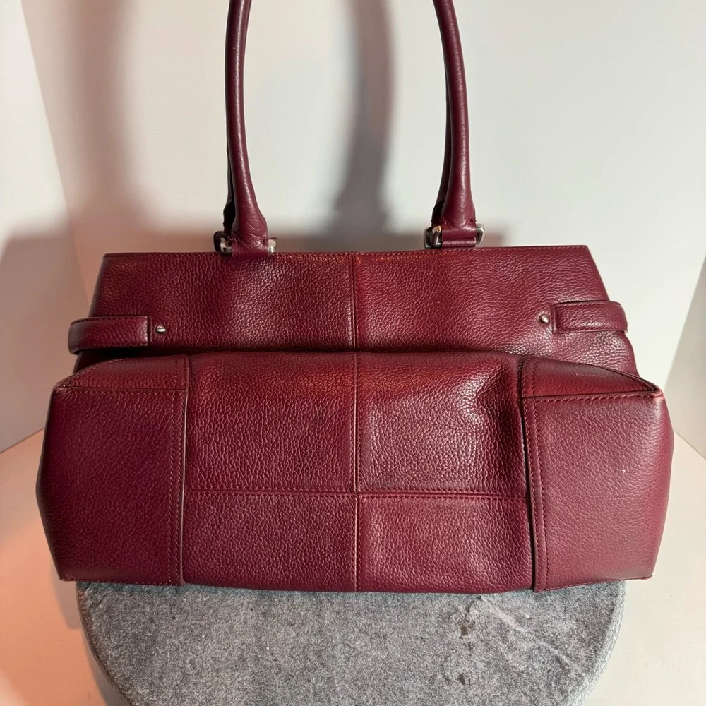 Vintage Leather Wine Red Maroon Purse Bag Ann Taylor